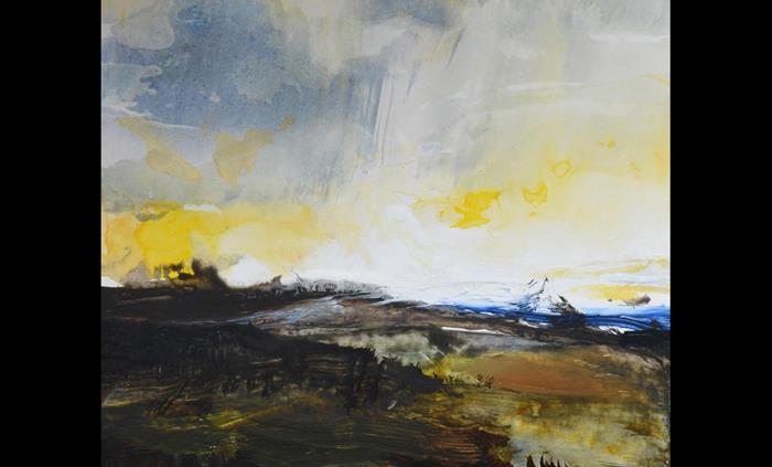 Island Light - mixed media on card